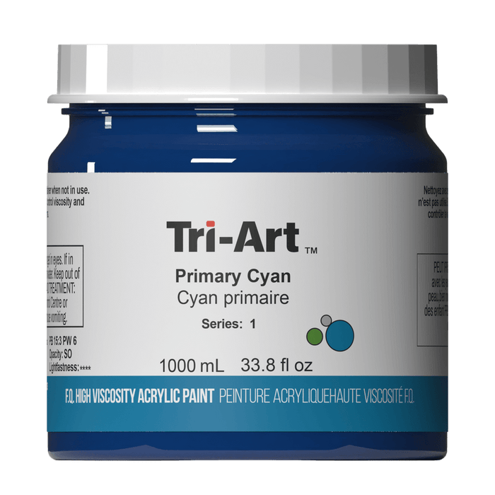 Tri-Art High Viscosity Acrylic Primary Cyan 1000ml S2