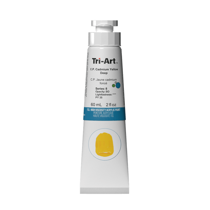 Tri-Art High Viscosity Acrylic C.P. Cadmium Yellow Deep 60ml S8