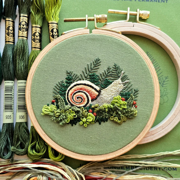 Forest Snail Intermediate Embroidery Kit **ND**