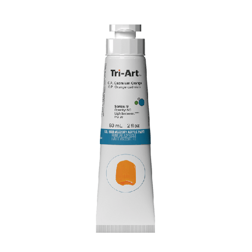 [626309022491] Tri-Art High Viscosity Acrylic C.P. Cadmium Orange 60ml S1