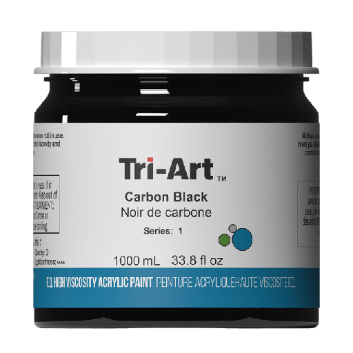 [626309009010] Tri-Art High Viscosity Acrylic Carbon Black 1000ml S1
