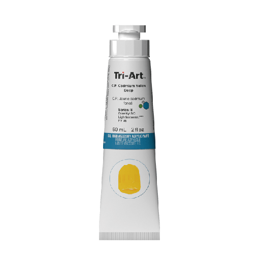 [626309022354] Tri-Art High Viscosity Acrylic C.P. Cadmium Yellow Deep 60ml S8
