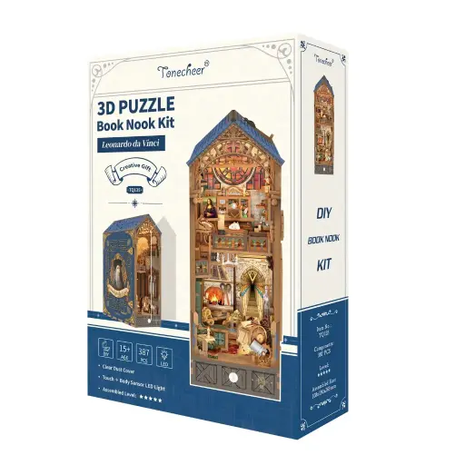 [810101582769] DIY Book Nook Kit: Leonardo da Vinci w/ Dust Cover **ND**